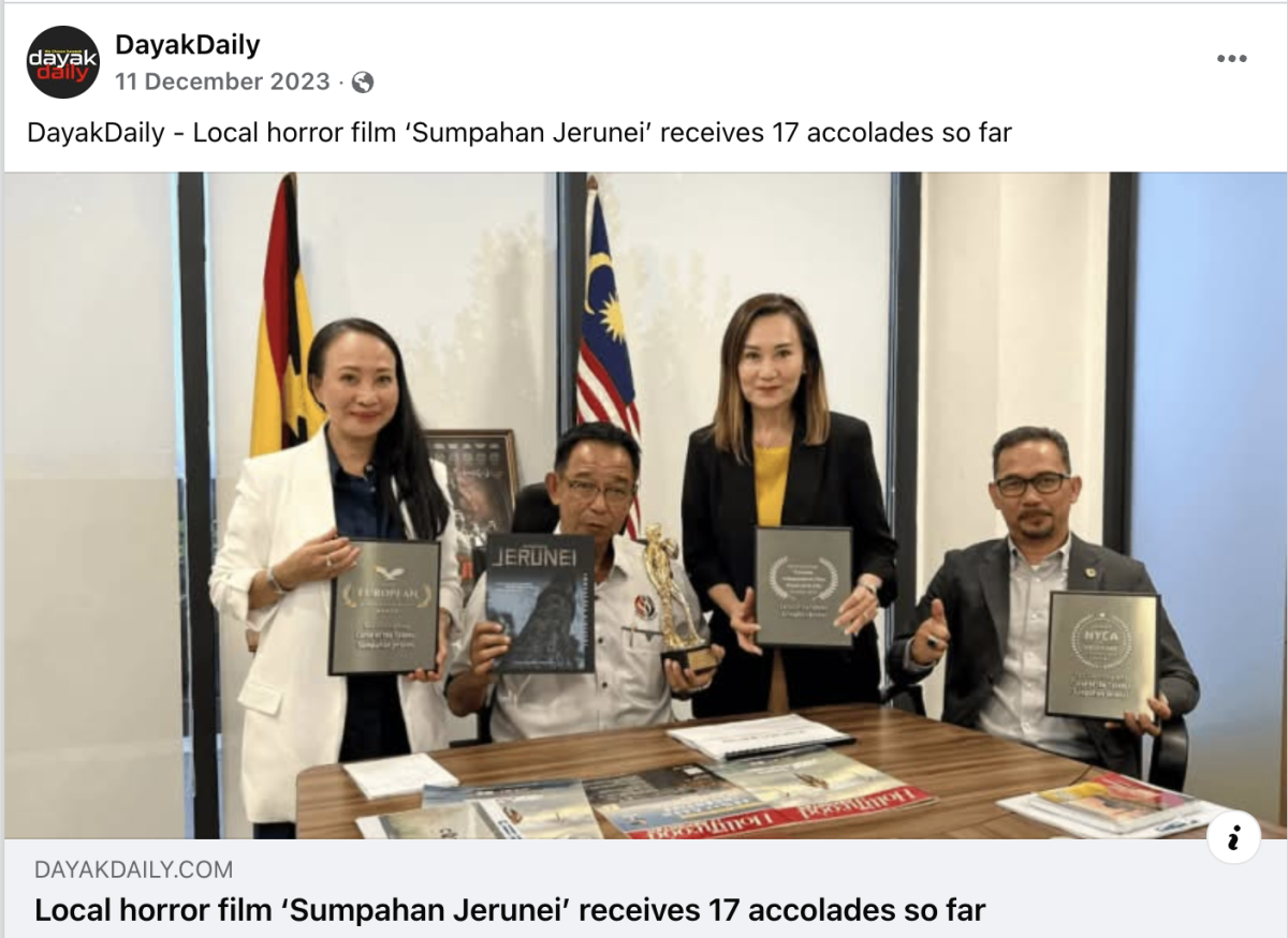 DayakDaily - Local horror film ‘Sumpahan Jerunei’ receives 17 accolades so far